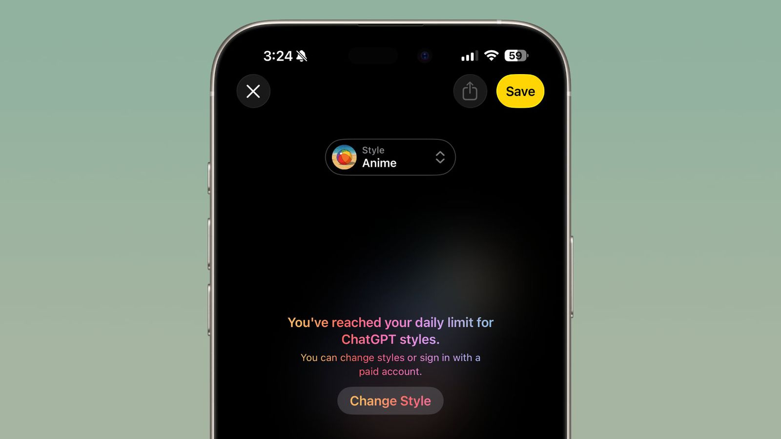 chatgpt limit ios 26 image playground
