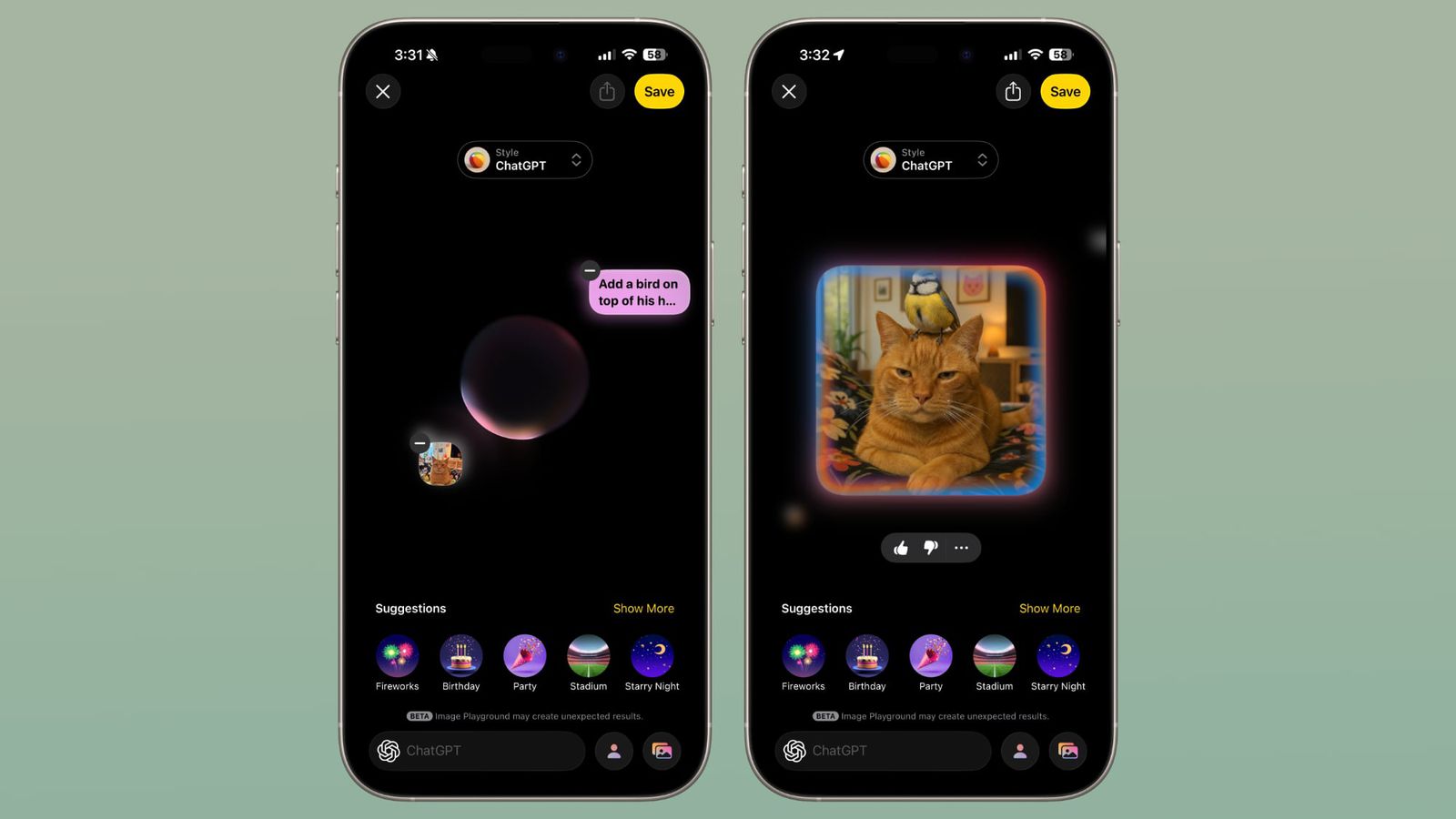 ios 26 image playground realistic image