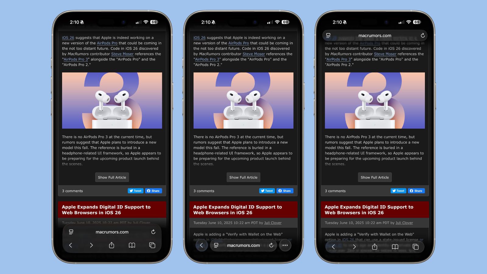 ios 26 safari design dark mode