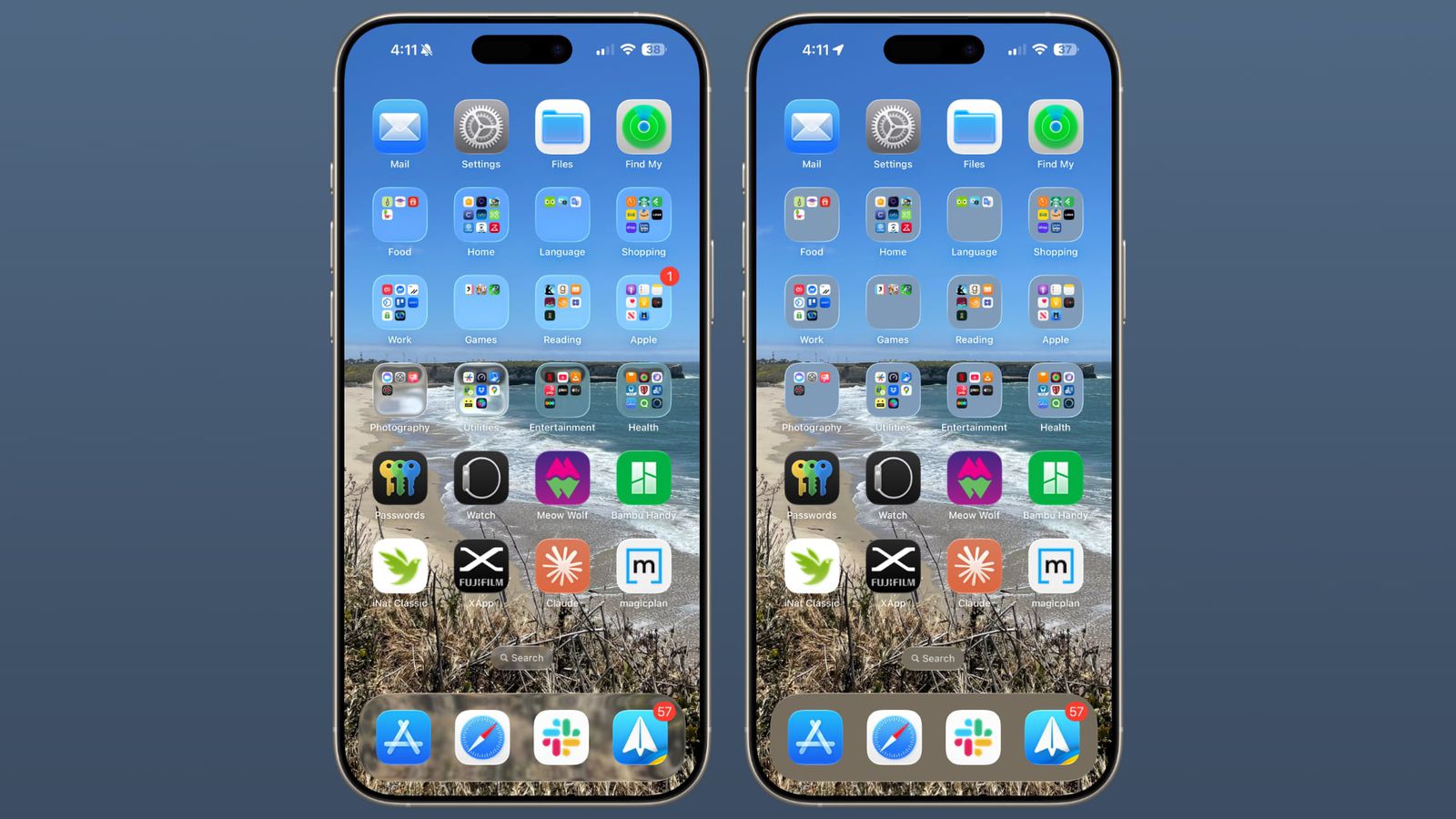 liquid glass reduce transparency 3