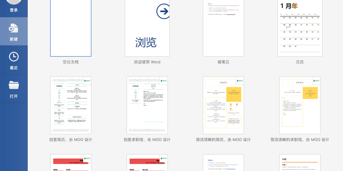 Mac Office 2024 Word 界面截图